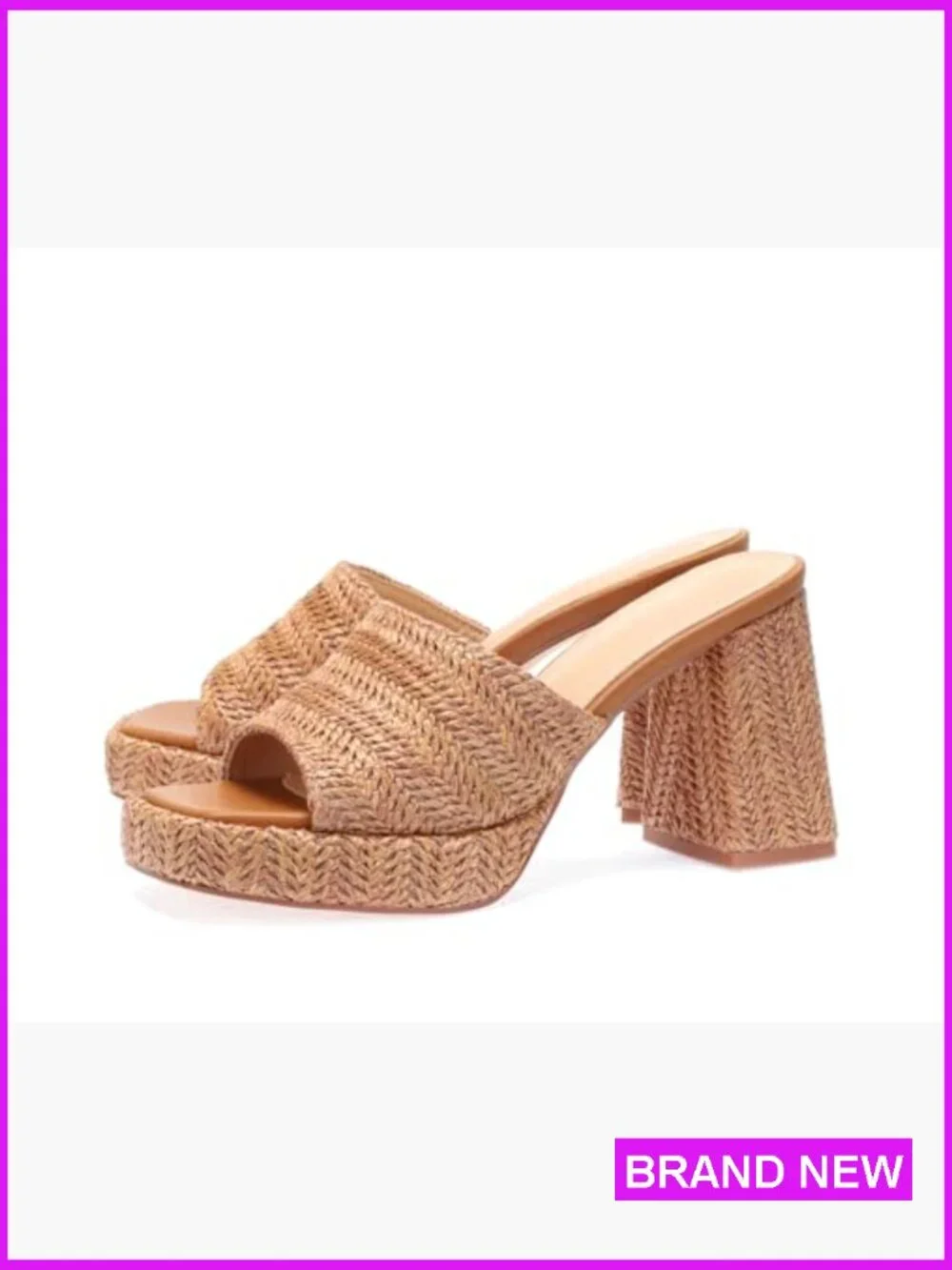 Platform Wedge Slip On Sandals Chunky High Heel Open Toe Summer Beach Boho